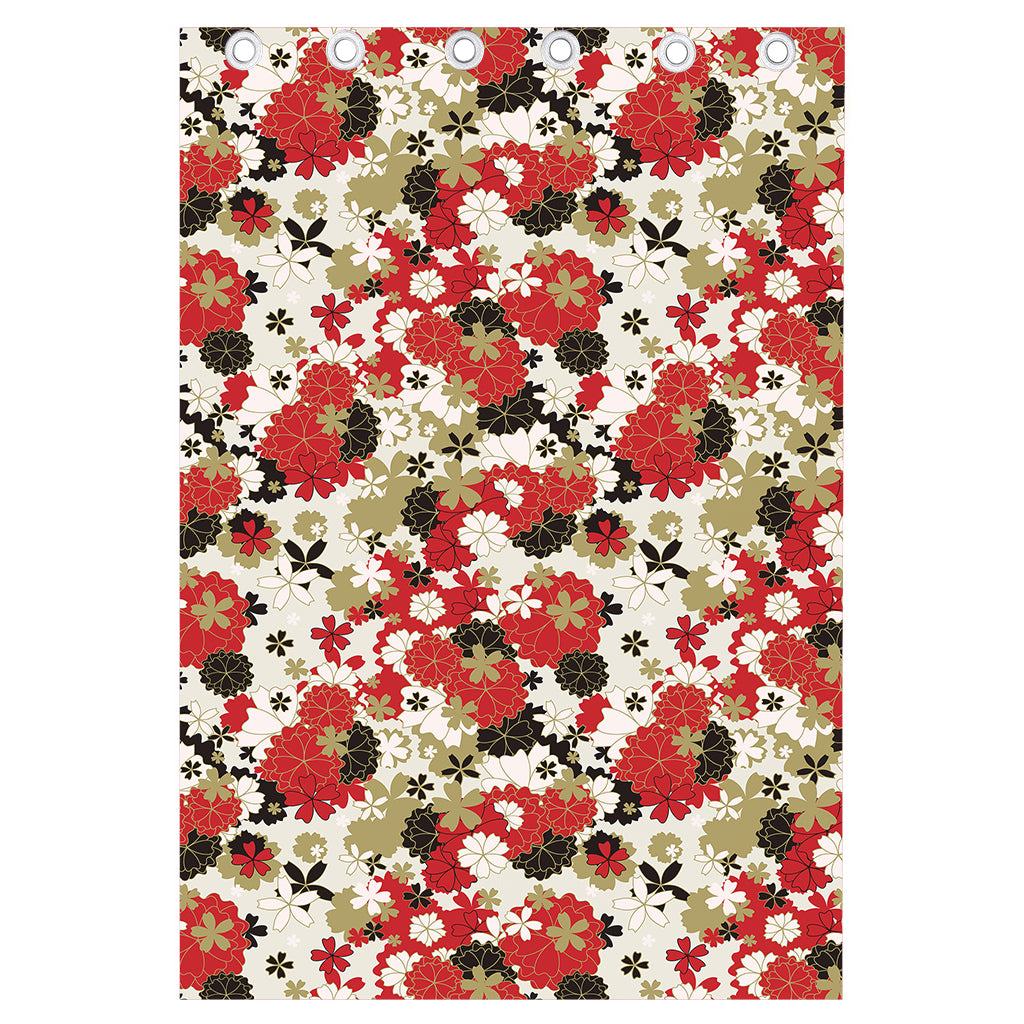 Floral Kimono Pattern Print Curtain