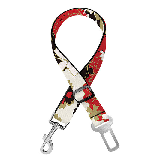 Floral Kimono Pattern Print Dog Seat Belt