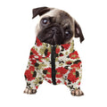 Floral Kimono Pattern Print Dog Zip Up Jacket