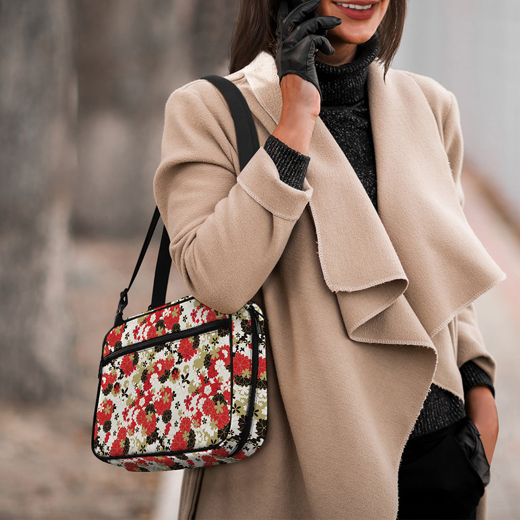 Floral Kimono Pattern Print Double Strap Bible Bag