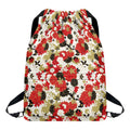 Floral Kimono Pattern Print Drawstring Backpack