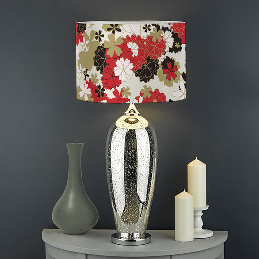Floral Kimono Pattern Print Drum Lamp Shade