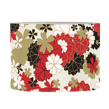 Floral Kimono Pattern Print Drum Lamp Shade