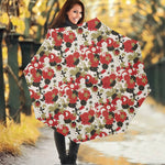 Floral Kimono Pattern Print Foldable Umbrella