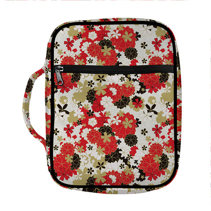 Floral Kimono Pattern Print Front Pocket Bible Bag