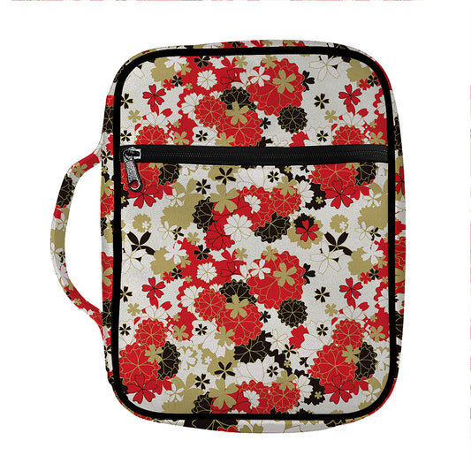 Floral Kimono Pattern Print Front Pocket Bible Bag