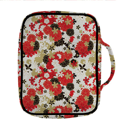Floral Kimono Pattern Print Front Pocket Bible Bag