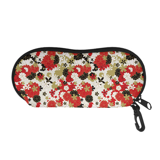 Floral Kimono Pattern Print Glasses Case