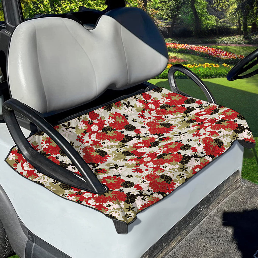 Floral Kimono Pattern Print Golf Cart Seat Cover