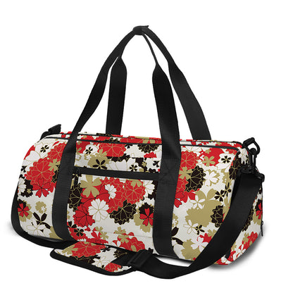 Floral Kimono Pattern Print Gym Bag