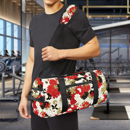 Floral Kimono Pattern Print Gym Bag