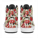 Floral Kimono Pattern Print High Top Leather Sneakers