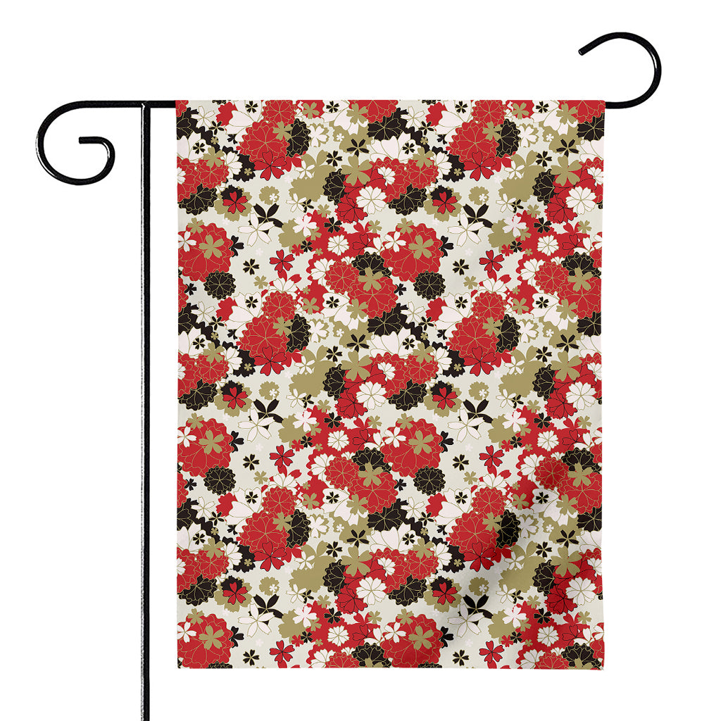 Floral Kimono Pattern Print House Flag