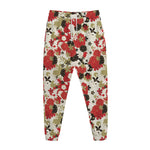 Floral Kimono Pattern Print Jogger Pants