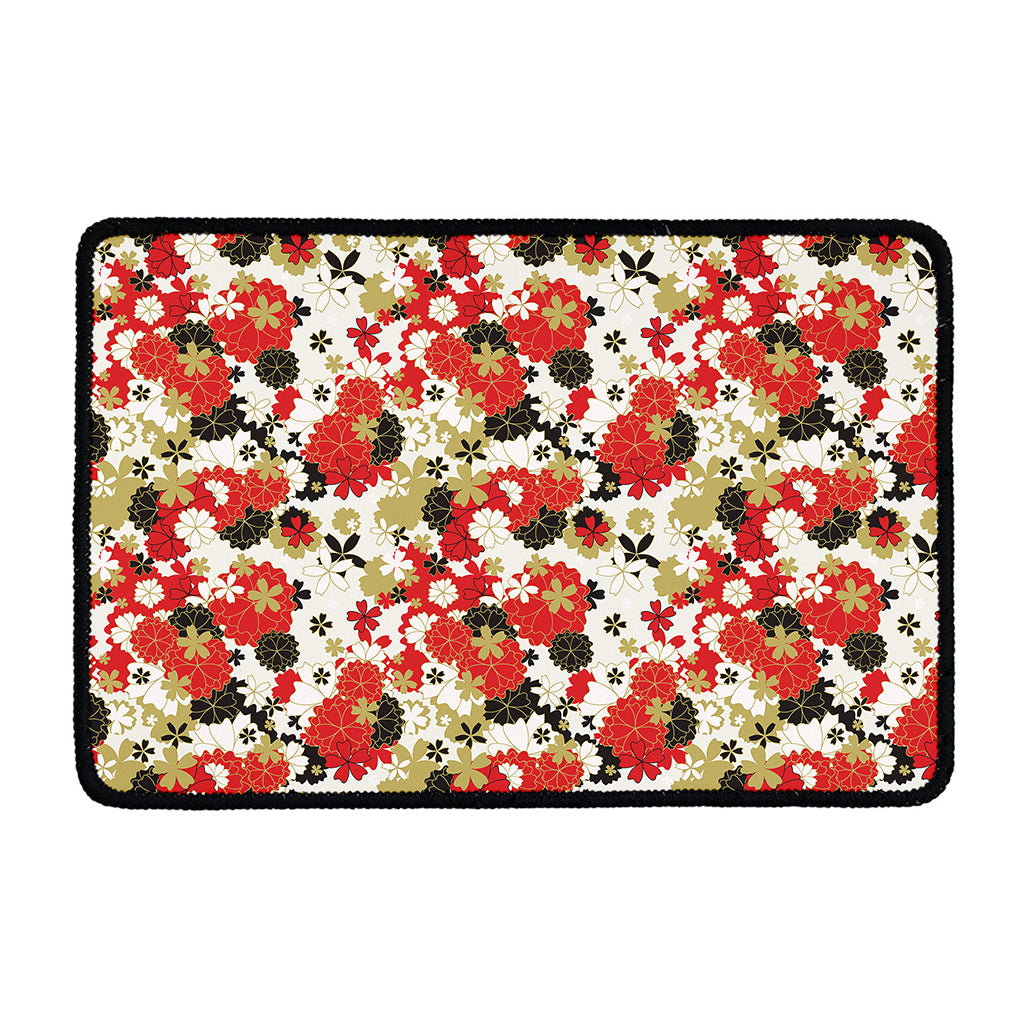 Floral Kimono Pattern Print Kitchen Mat