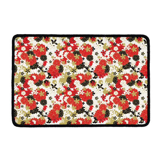 Floral Kimono Pattern Print Kitchen Mat