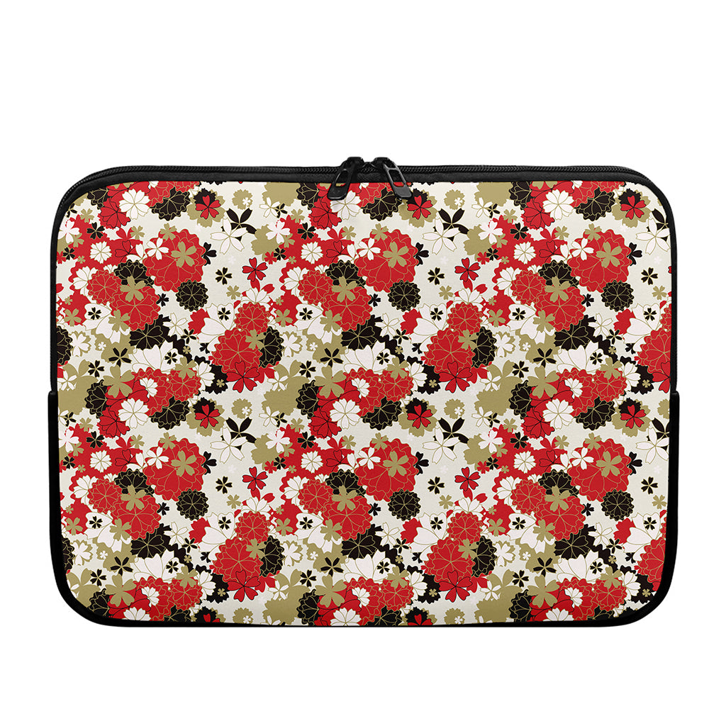 Floral Kimono Pattern Print Laptop Sleeve