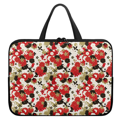 Floral Kimono Pattern Print Laptop Sleeve With Handle
