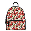 Floral Kimono Pattern Print Leather Backpack