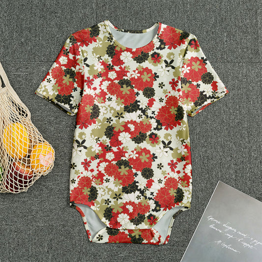 Floral Kimono Pattern Print Men's Bodysuit