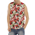 Floral Kimono Pattern Print Men's Fitness Tank Top