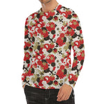 Floral Kimono Pattern Print Men's Long Sleeve Rash Guard