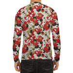 Floral Kimono Pattern Print Men's Long Sleeve Rash Guard