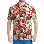 Floral Kimono Pattern Print Men's Polo Shirt