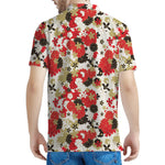 Floral Kimono Pattern Print Men's Polo Shirt