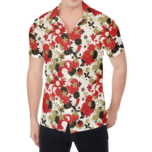 Floral Kimono Pattern Print Men's Shirt