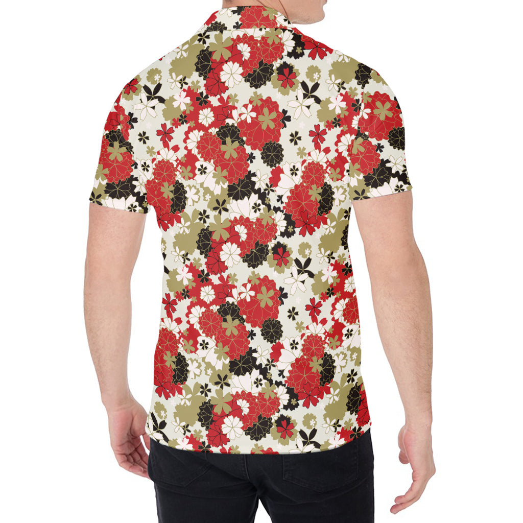 Floral Kimono Pattern Print Men's Shirt
