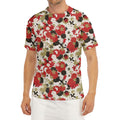 Floral Kimono Pattern Print Men's Short Sleeve Rash Guard