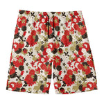 Floral Kimono Pattern Print Men's Swim Trunks