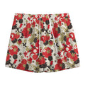 Floral Kimono Pattern Print Mesh Shorts