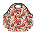 Floral Kimono Pattern Print Neoprene Lunch Bag