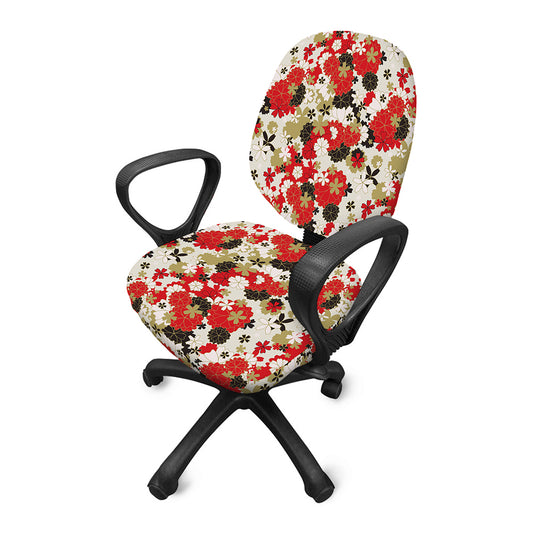 Floral Kimono Pattern Print Office Chair Cover