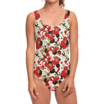 Floral Kimono Pattern Print One Piece Swimsuit