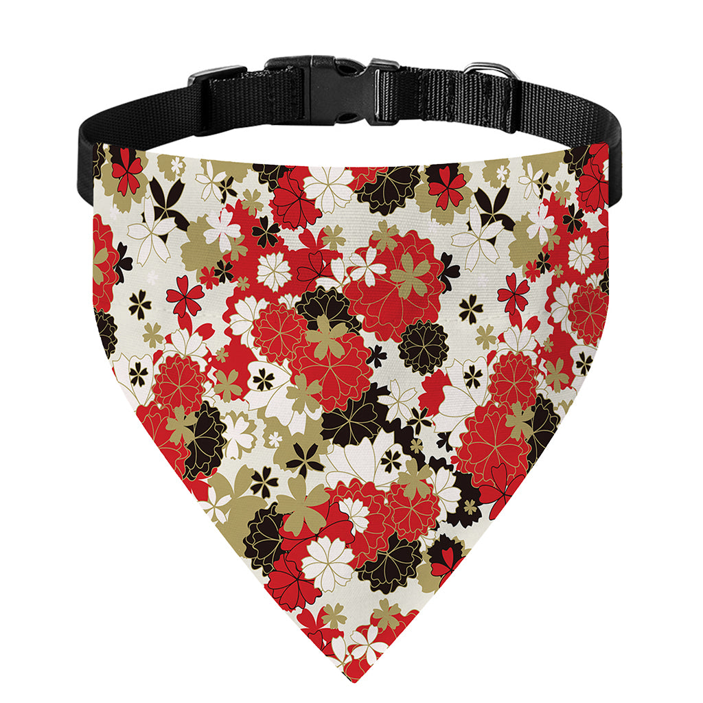 Floral Kimono Pattern Print Over The Collar Dog Bandana