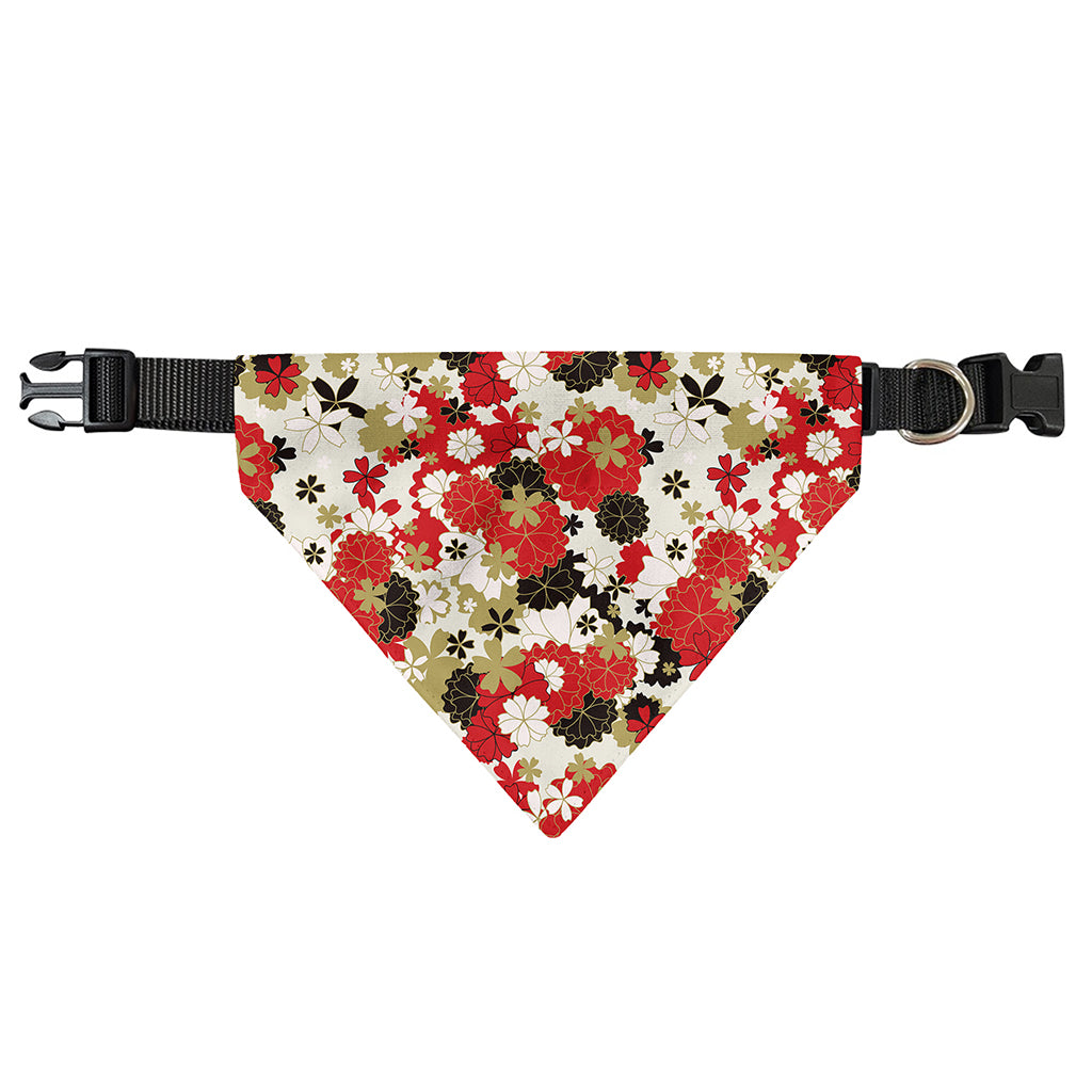 Floral Kimono Pattern Print Over The Collar Dog Bandana
