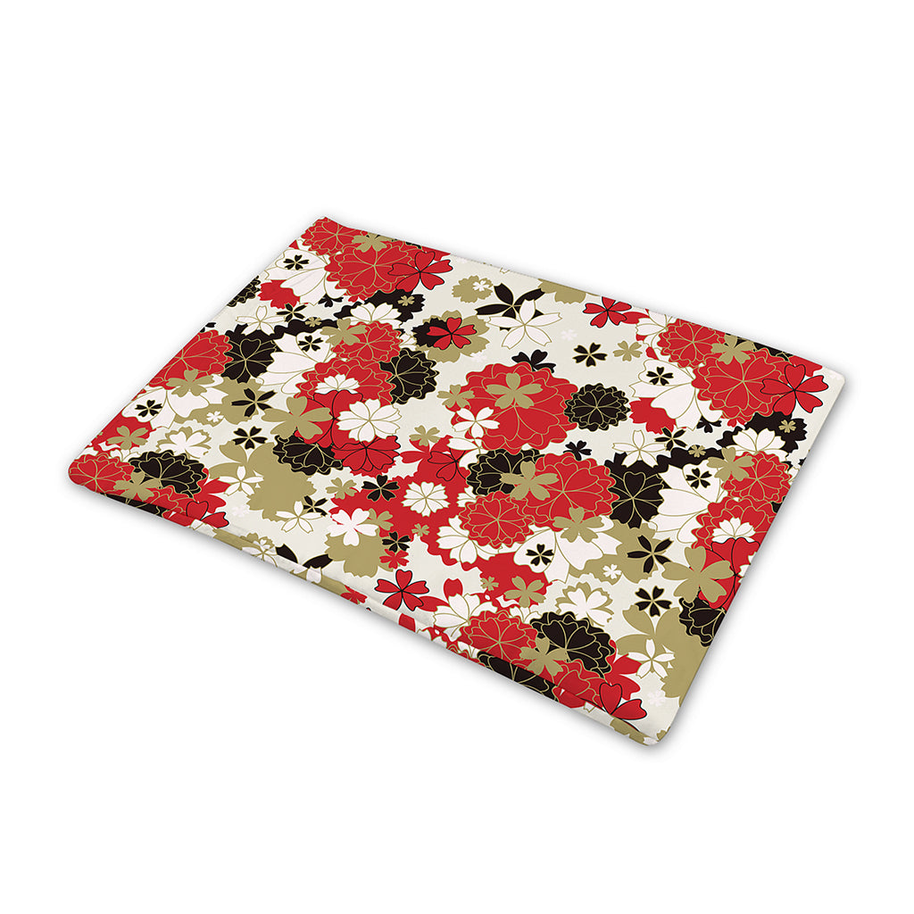 Floral Kimono Pattern Print Pet Cooling Mat Cover