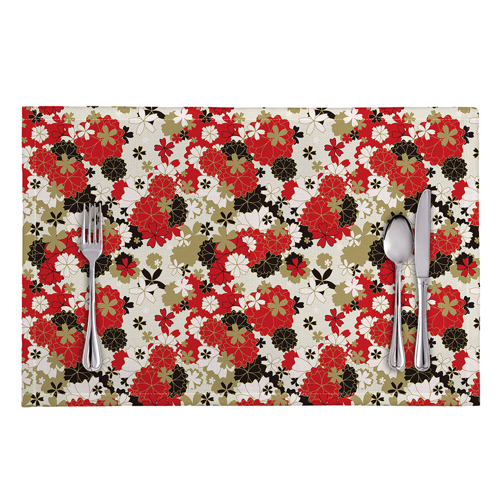 Floral Kimono Pattern Print Placemat
