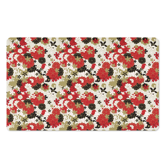 Floral Kimono Pattern Print Polyester Doormat