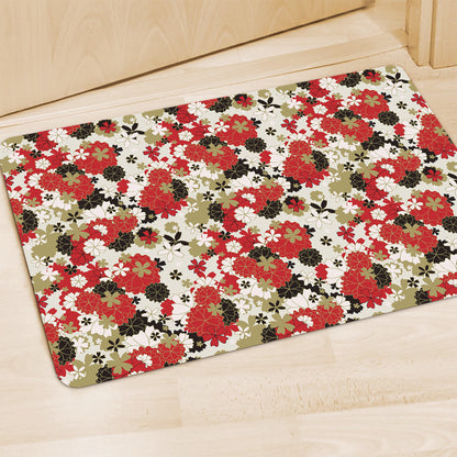 Floral Kimono Pattern Print Polyester Doormat