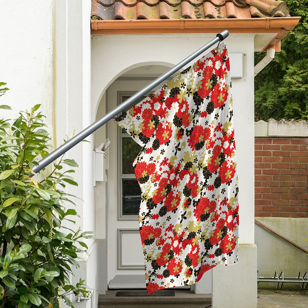 Floral Kimono Pattern Print Polyester Flag