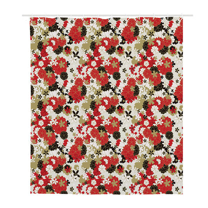 Floral Kimono Pattern Print Polyester Shower Curtain