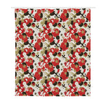 Floral Kimono Pattern Print Polyester Shower Curtain