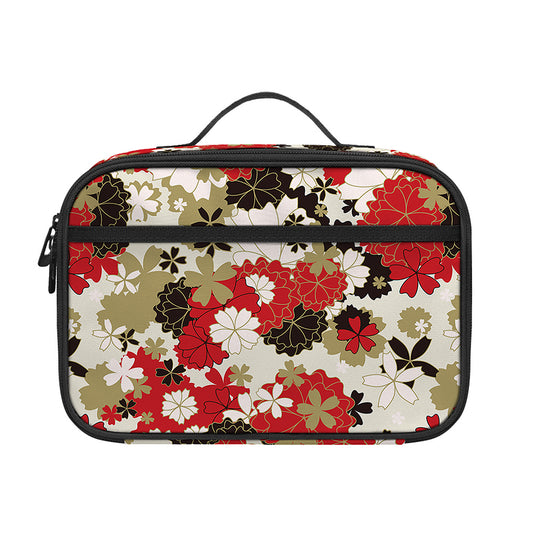 Floral Kimono Pattern Print Portable Lunch Bag