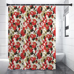 Floral Kimono Pattern Print Premium Shower Curtain