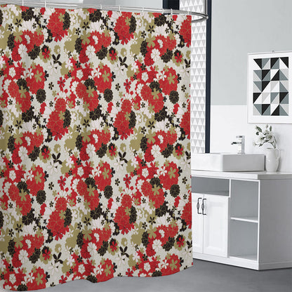 Floral Kimono Pattern Print Premium Shower Curtain