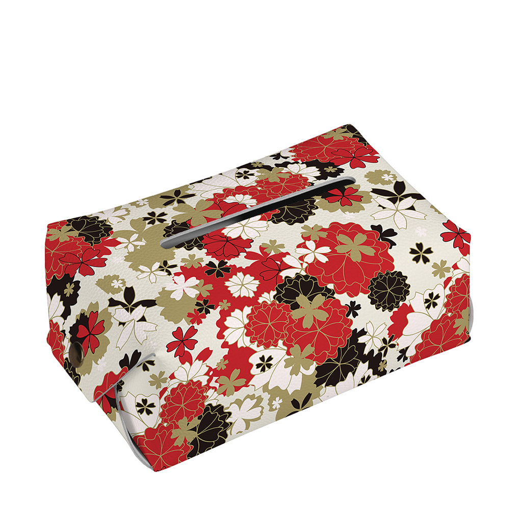 Floral Kimono Pattern Print Rectangle Tissue Box Cover